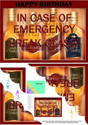 A5 Whisky Emergency Fun Novelty Scallop Corner Side Stacker