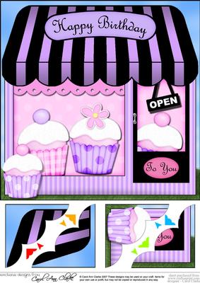 8 x 8 the Little Cupcake Shop Topper