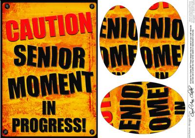 A5 Fun Novelty Senior Moment Oval Pyramage Topper