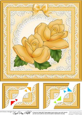 8 x 8 Just Roses Scalloped Corner Topper