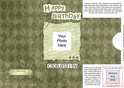 Add a Photo Birthday Cousin with Easy Fold Frame
