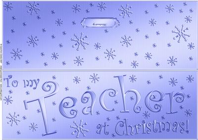 Large Dl to My Teacher Christmas Quick Cut and Fold Card