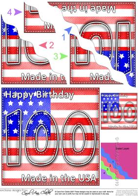 Flying the Flag Usa 100th Birthday Wavy Corner Side Stacker