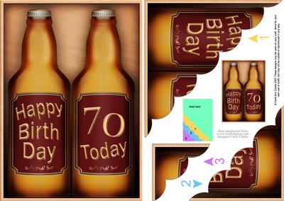 A5 70th Birthday Beer Gift Set Scallop Corner Side Stacker