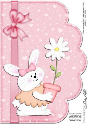 A4 Little Bunny Felties Scalloped Edge