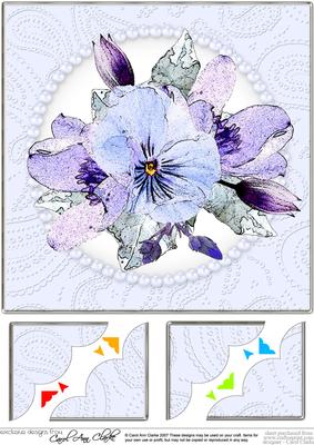 8 x 8 Posy and Pearls Scalloped Corner Topper