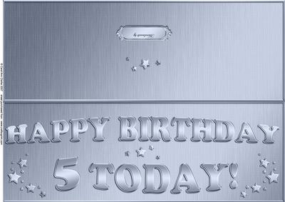 Large Dl 5th Birthday Quick Cut and Fold Card