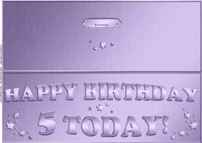 Large Dl 5th Birthday Quick Cut and Fold Card