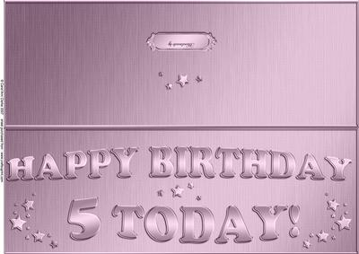 Large Dl 5th Birthday Quick Cut and Fold Card