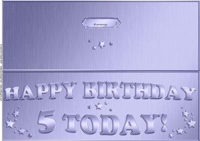 Large Dl 5th Birthday Quick Cut and Fold Card