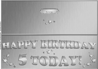 Large Dl 5th Birthday Quick Cut and Fold Card