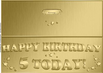 Large Dl 5th Birthday Quick Cut and Fold Card