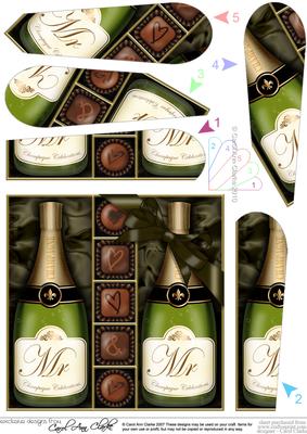 Mr & Mr Champers N Chocs Fan Pyramage Topper