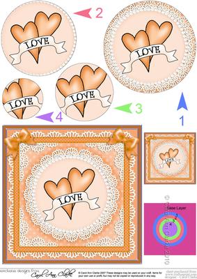 Love Hearts Circle Pyramage Topper