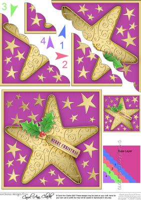 Xmas Star Scallop Corner Side Stacker Topper