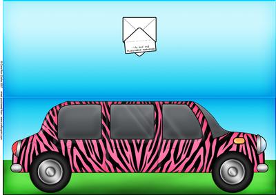Large Dl Zebra Stripe Stretch Limo Quick Cut N Fold Card