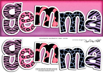 Large Dl Gemma Animal Print Felties Quick Card