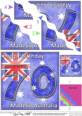 Flying the Flag Aus 70th Birthday Wavy Corner Side Stacker