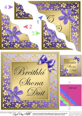 Floral Elegance Irish Gaelic Happy Birthday
