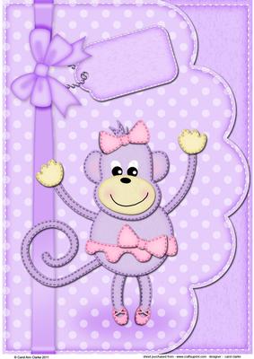 A4 Tu Tu Monkey Felties Envelope Edge