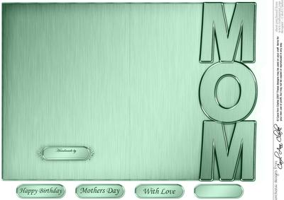 5 x 7 Elegant Metallic Mom Shaped Card