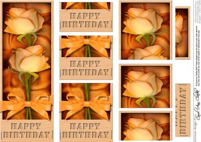 Dl Birthday Roses in a Box with Top N Bottom Stacker