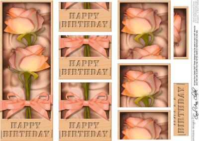 Dl Birthday Roses in a Box with Top N Bottom Stacker