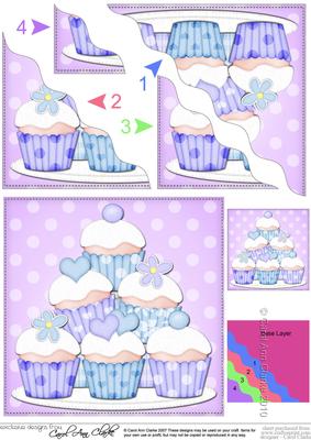 Cupcake Felties Wavy Corner Side Stacker Topper