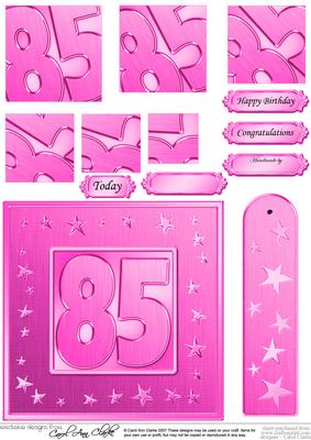 85th Bright Metallic Age Quick Card with Twisted Pyramage