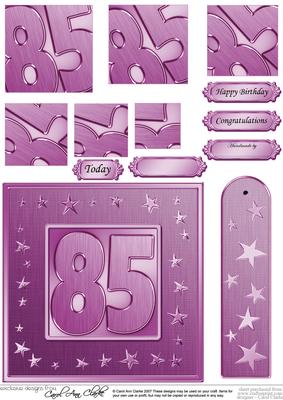 85th Bright Metallic Age Quick Card with Twisted Pyramage