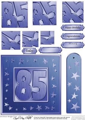 85th Bright Metallic Age Quick Card with Twisted Pyramage