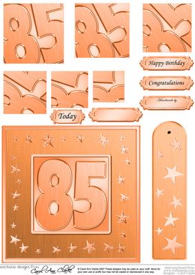 85th Bright Metallic Age Quick Card with Twisted Pyramage