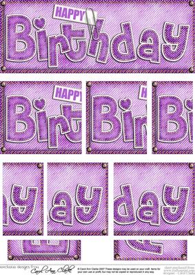 Dl Happy Birthday Denim Felties Side Stacker Topper