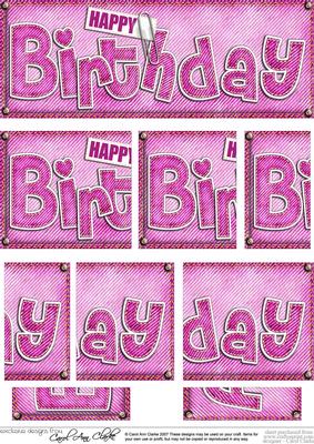 Dl Happy Birthday Denim Felties Side Stacker Topper