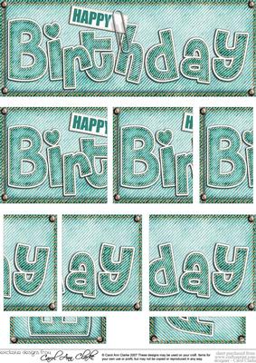 Dl Happy Birthday Denim Felties Side Stacker Topper