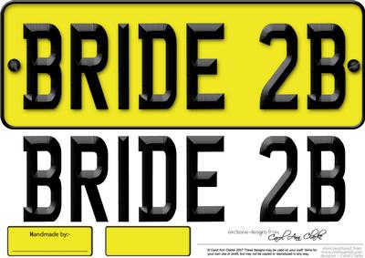 Large Dl Bride to Be Novelty Number Plate N 3D Decoupage