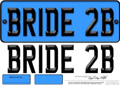 Large Dl Bride to Be Novelty Number Plate N 3D Decoupage