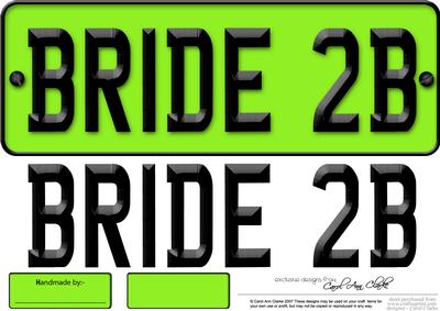 Large Dl Bride to Be Novelty Number Plate N 3D Decoupage