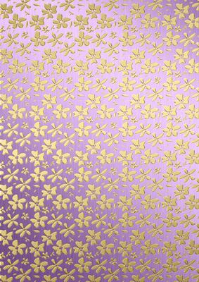 Gold Metallic Flowers Matching Backing Paper