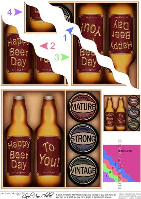 Birthday Beer Gift Set Wavy Corner Side Stacker Topper