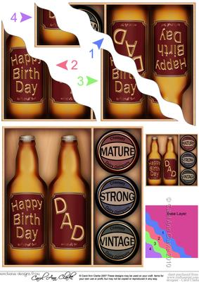 Dad Birthday Beer Gift Set Wavy Corner Side Stacker Topper