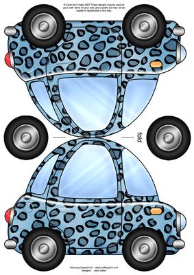 Funky Leopardskin Car Shaped Card
