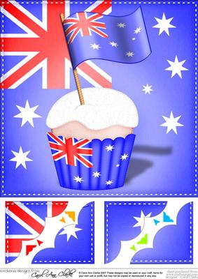 8 x 8 Flying the Flag Aus Scalloped Corner Topper