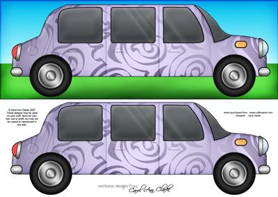 Large Dl Metallic Stretch Limo Quick Card with 3D Decoupage