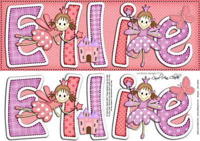 Large Dl Ellie with Fairy Felties Quick Card