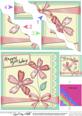 Birthday Flowers N Lace Wavy Corner Side Stacker