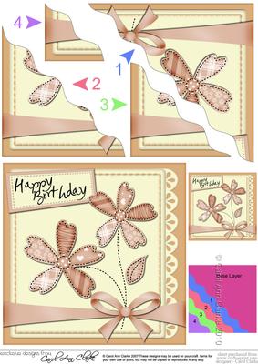 Birthday Flowers N Lace Wavy Corner Side Stacker
