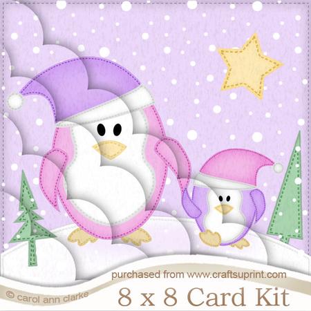 8 x 8 Xmas Penguin Felties Kit with Scalloped Corners