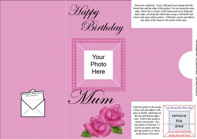 Add a Photo Mum Birthday Roses with Easy Fold Frame