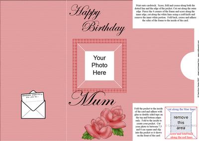 Add a Photo Mum Birthday Roses with Easy Fold Frame